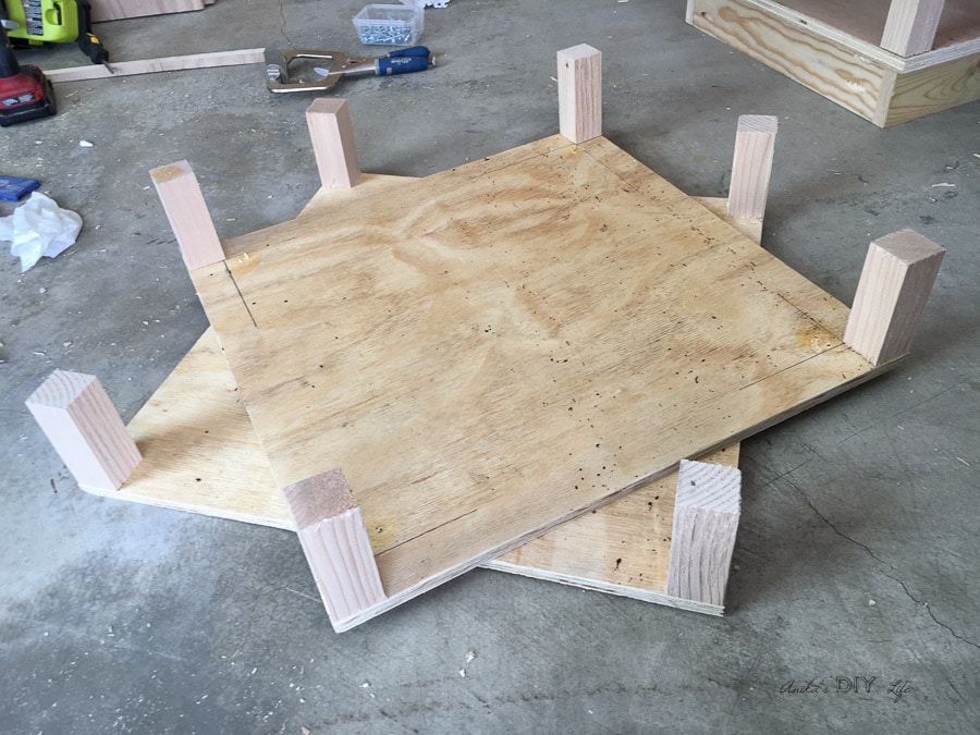 Building a chunky tiered end table - adding spacers