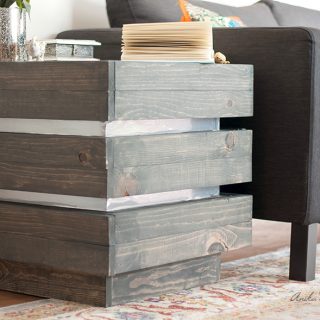 A chunky tiered end table