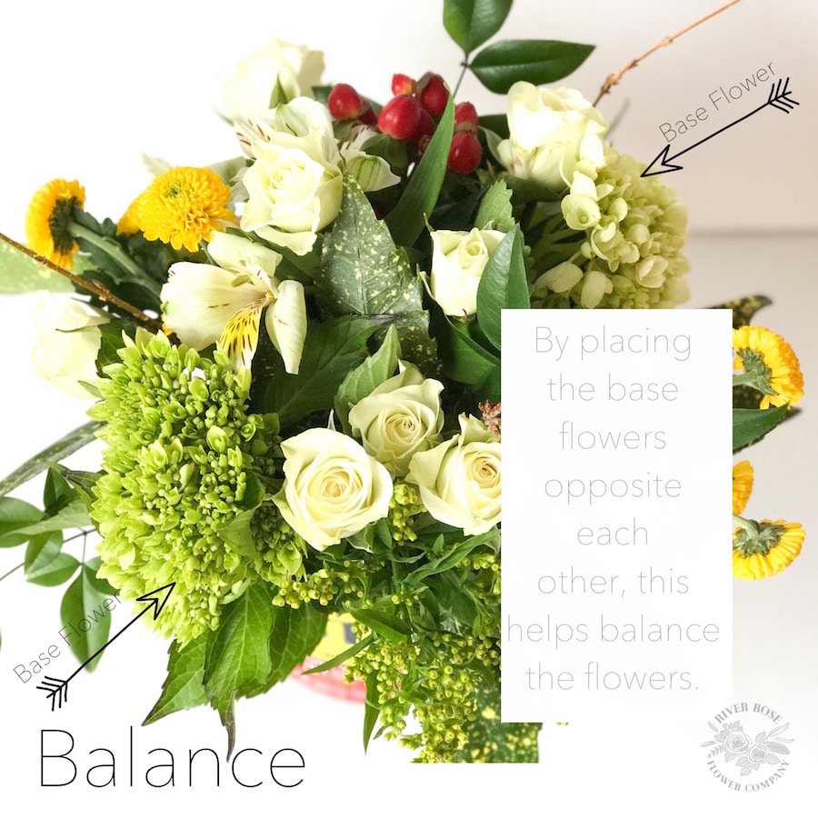 Balance is very important principle in flower arrangement.