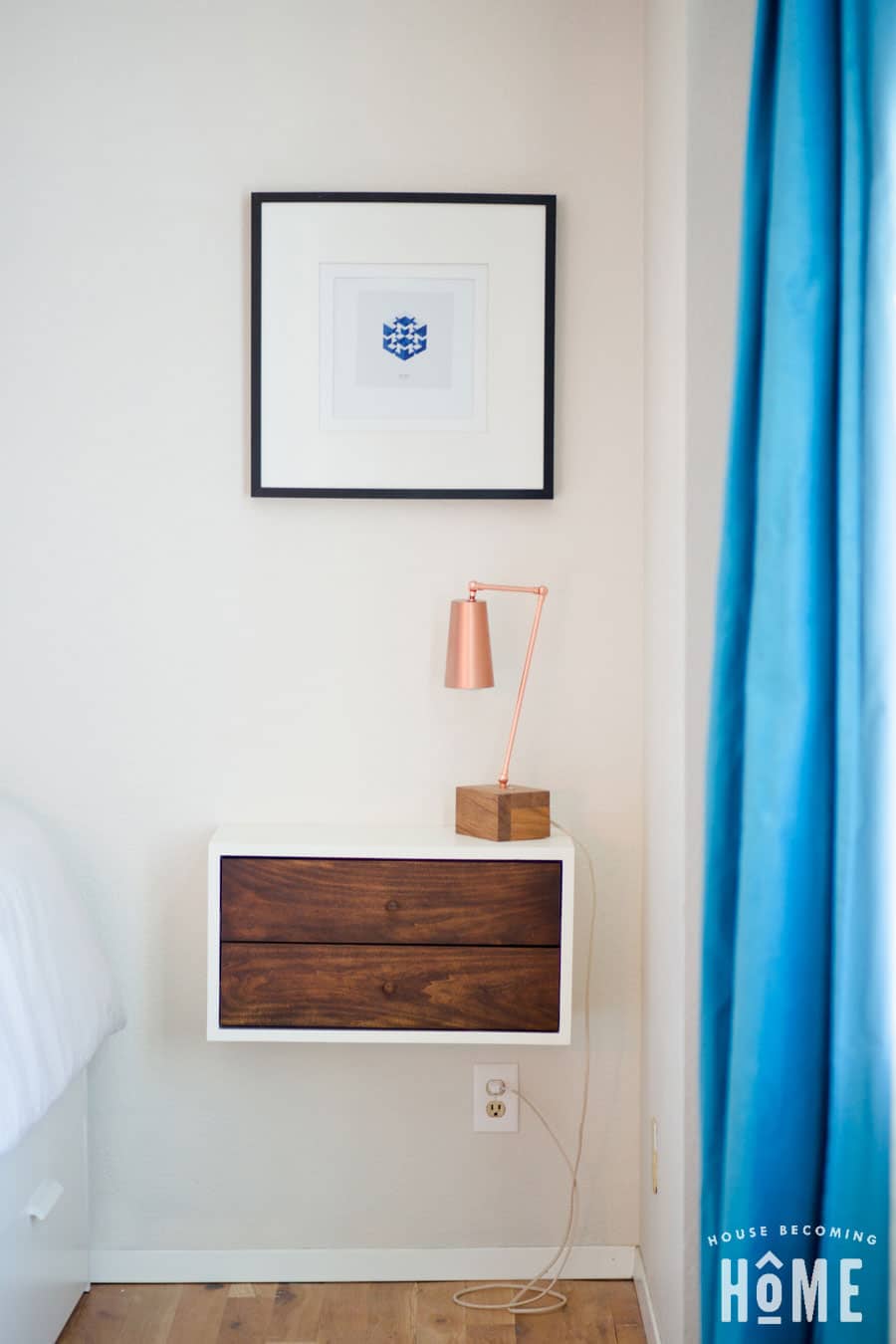 Floating Nightstand in master bedroom