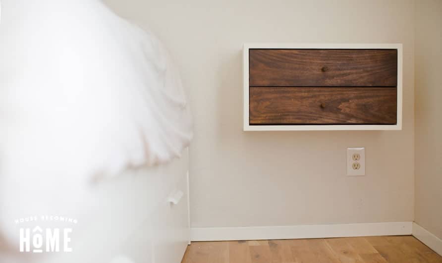 Floating Nightstand by bed