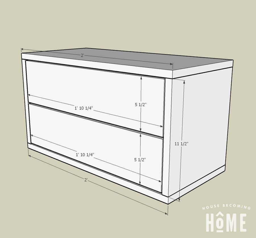 measurements of diy floating nightstand