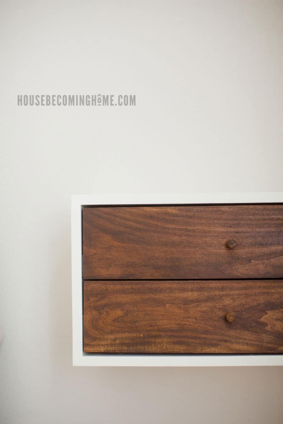 floating nightstand with two drawers