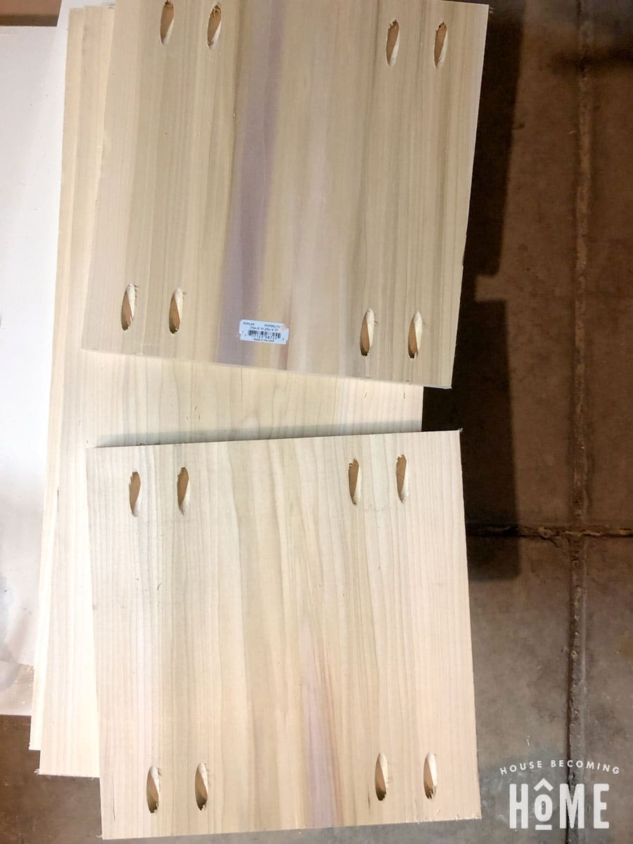 pocket holes in sides of nightstand
