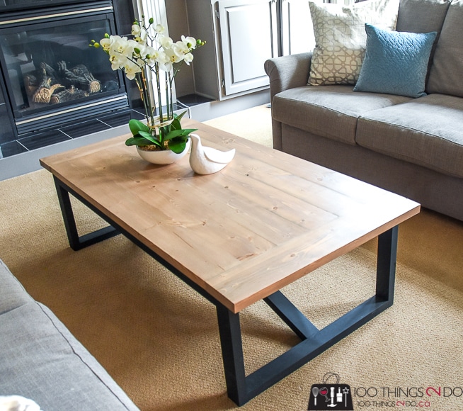 DIY Coffee table, Rustic Industrial coffee table, Restoration Hardware knock-off, easy coffee table, coffee table plans