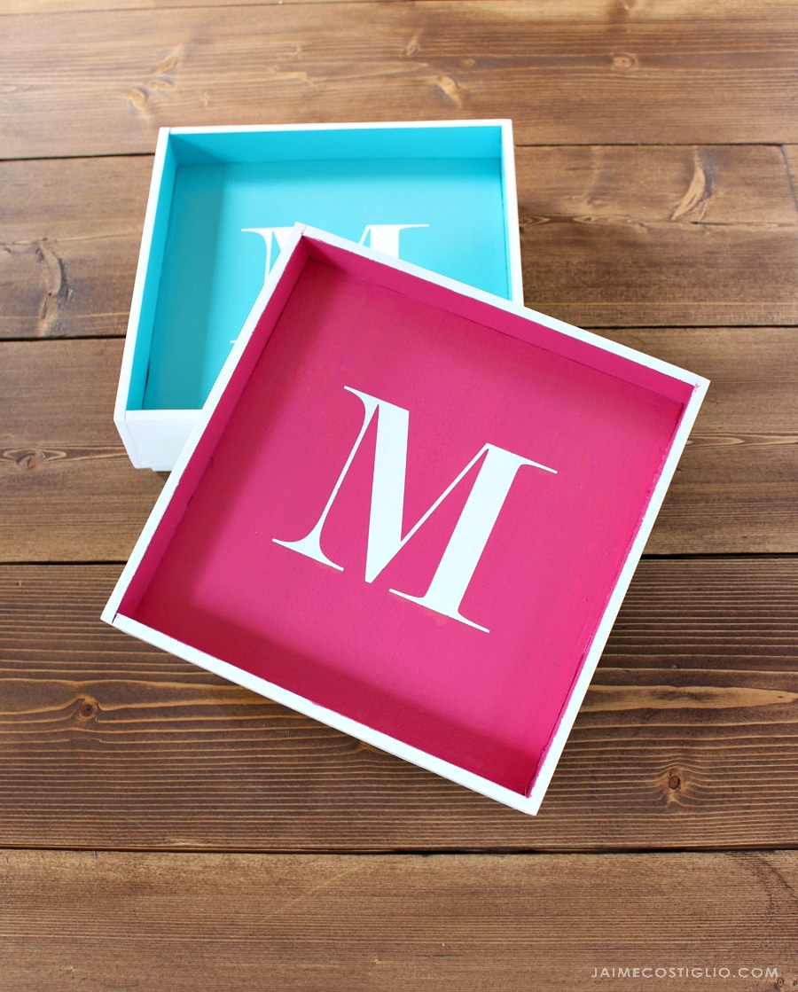 monogrammed desktop tray