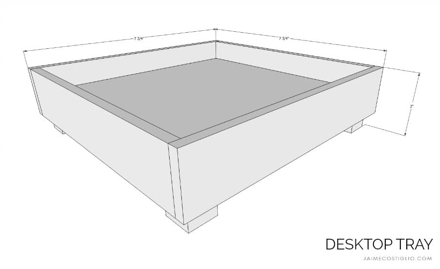 desktop tray dimensions