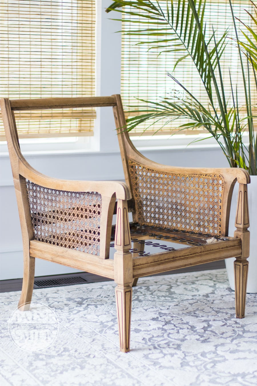 How To Whitewash Finish Cane Chair Refinishing Makeover