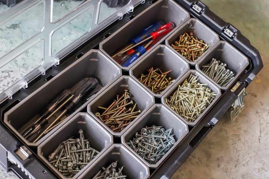 Husky tool store box with tools