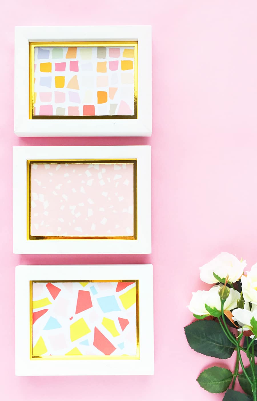 DIY Terrazzo Wall Art - You don't have to break the bank to add terrazzo to your home! Click through to make your own DIY Terrazzo Wall Art on The House of Wood