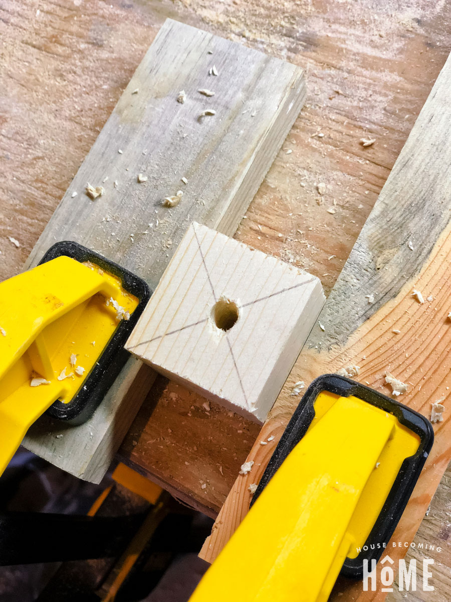 center drilled in 2x2 scrap