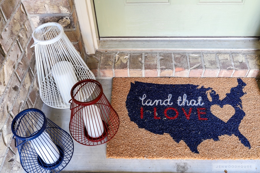 Patriotic front porch decor