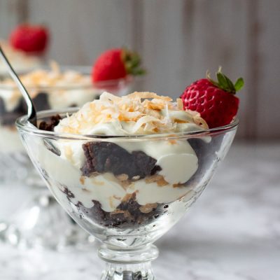 Brownie Trifle with Toasted Coconut