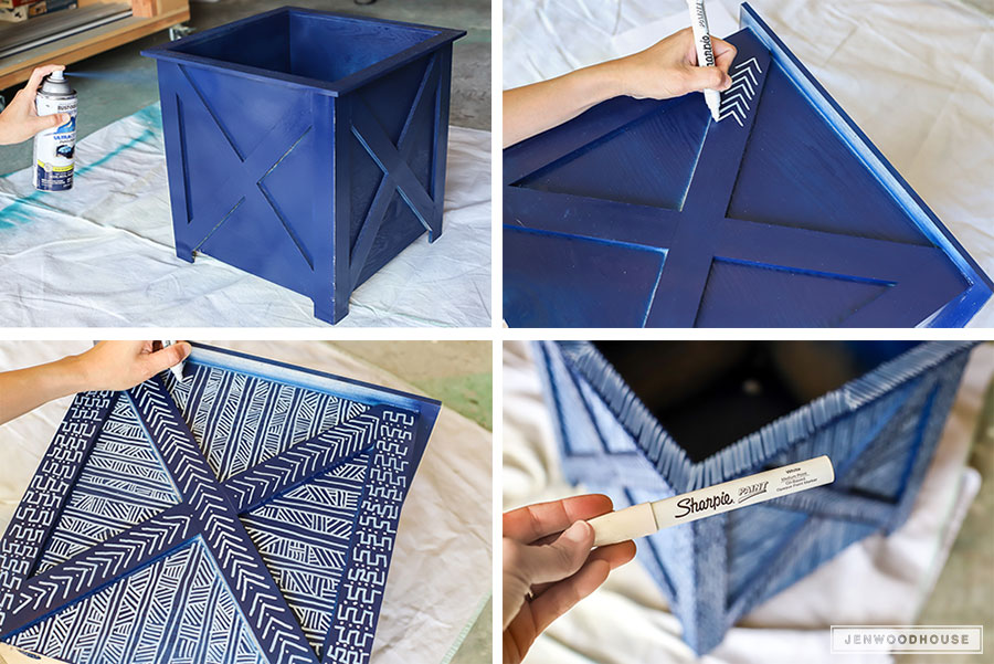 How to make DIY mud cloth painted planters