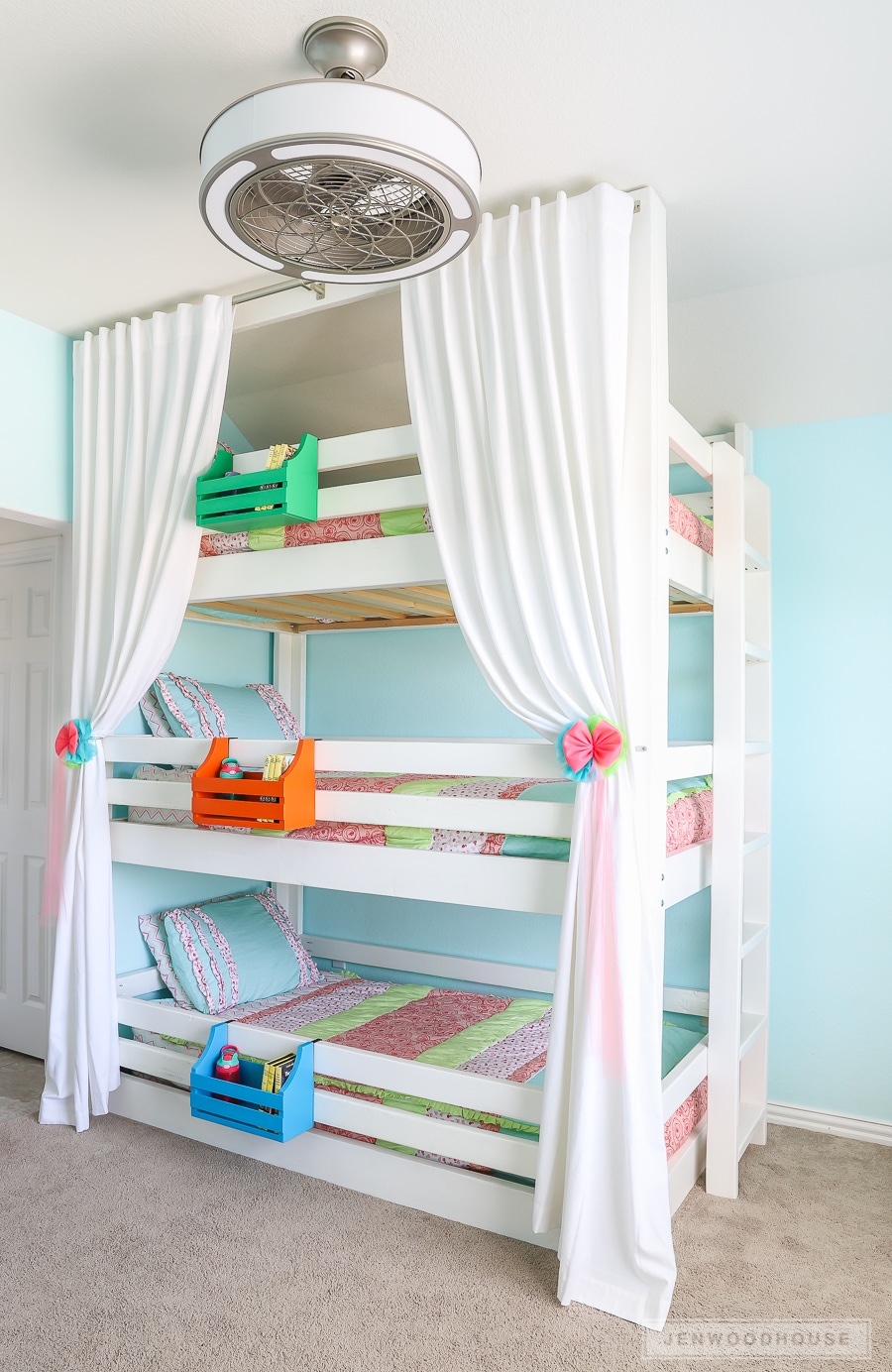 three level bunk bed