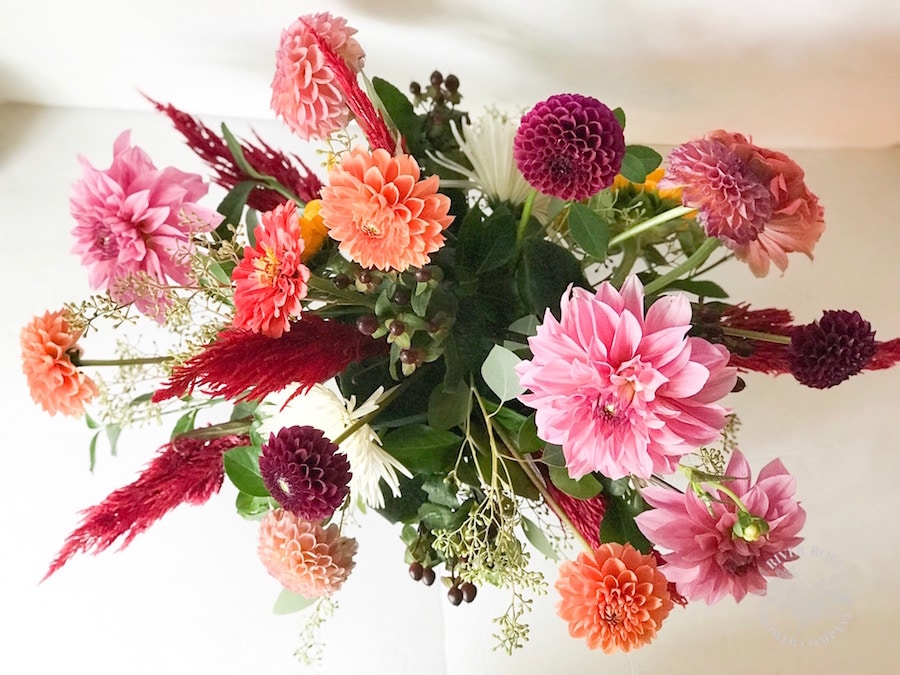 Burgundy and Blush Fall Centerpiece | Carrie Bishop River Rose Flower Co + Jen Woodhouse