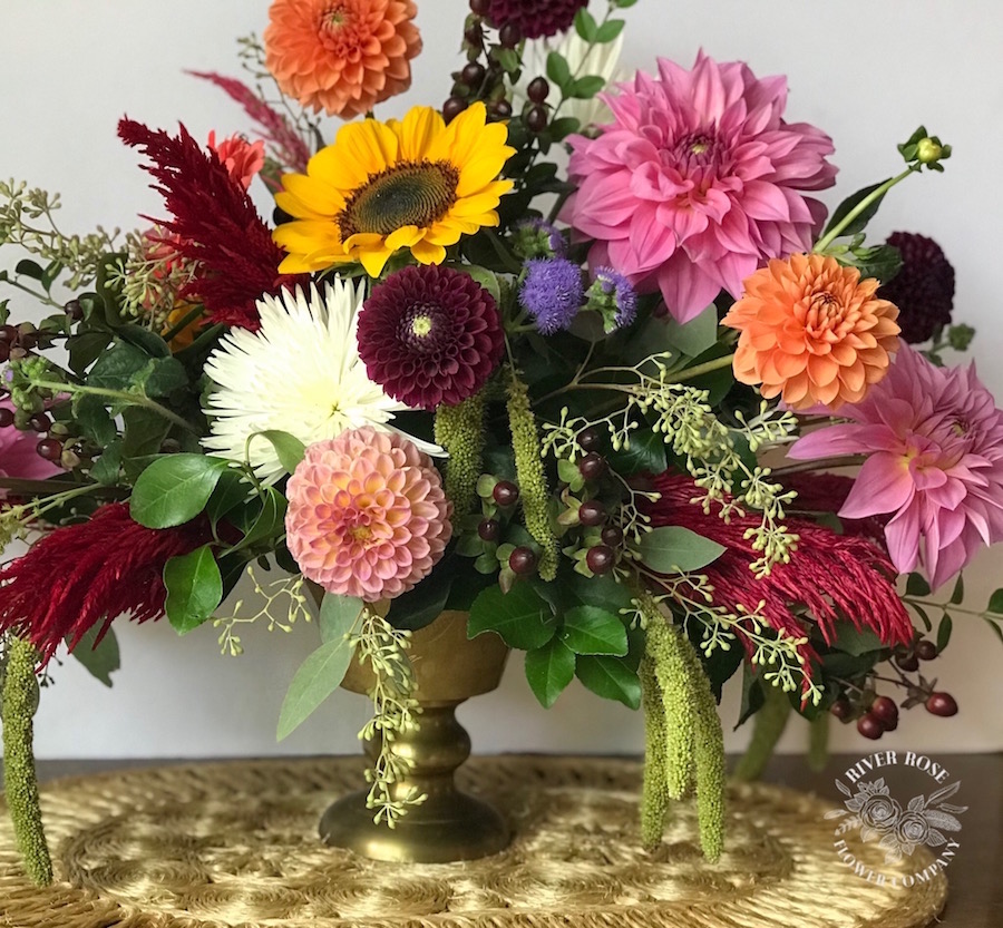 DIY Floral Arrangement: Burgundy and Blush Fall Centerpiece with color