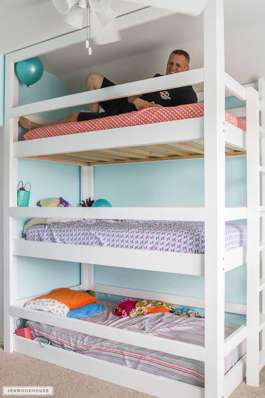 How To Build A Diy Triple Bunk Bed, Three Bed Bunk Bed Plans
