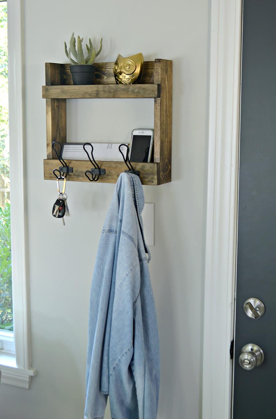 Rustic Wall Mounted Coat Rack with Shelves - Perfect for Small Space Solutions!