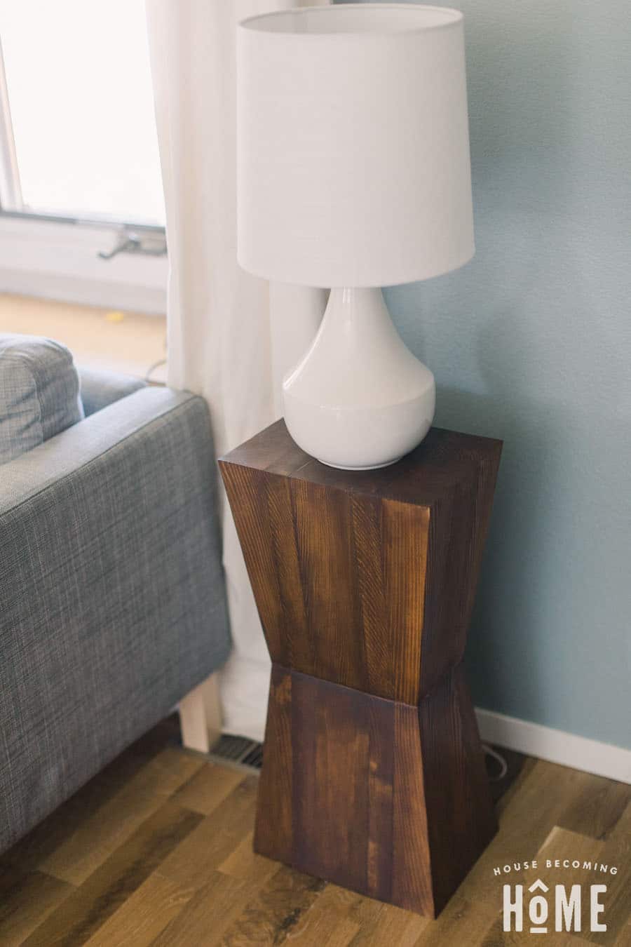 Geometric wood on sale side table