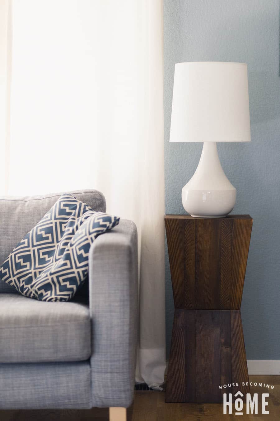 DIY Geometric Side Table in Living Room