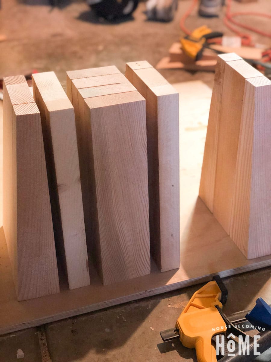 Glue Rows of Geometric Side Table