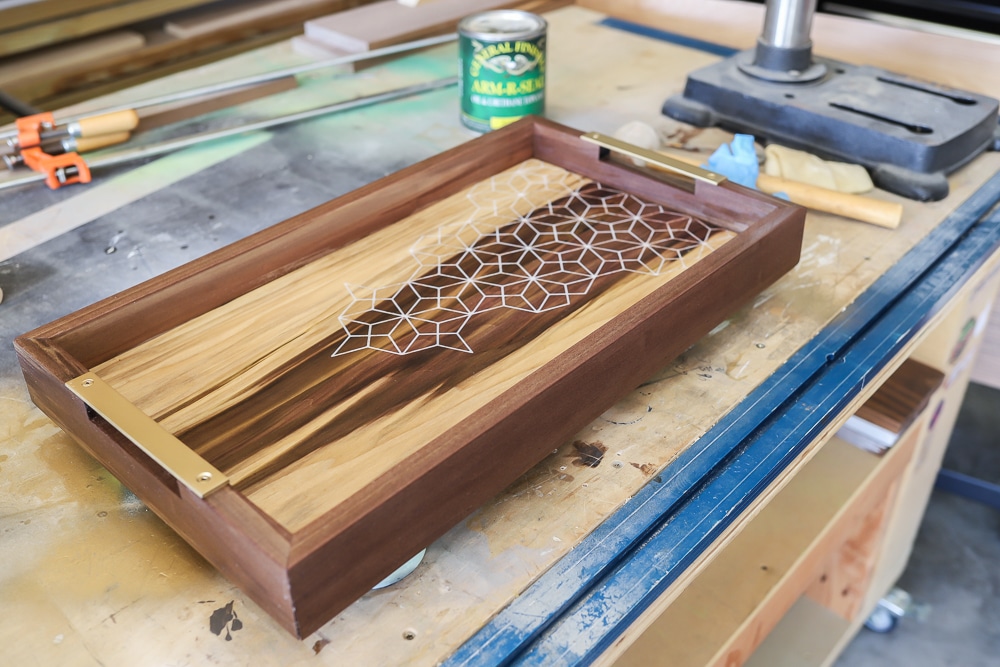 Woodworking resin inlay