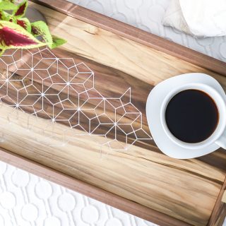 How to make a DIY wood and epoxy resin inlay coffee tray