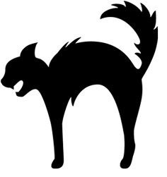 scary black cat silhouette clip art