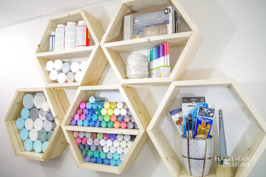 How to Make Easy DIY Hexagon Shelves