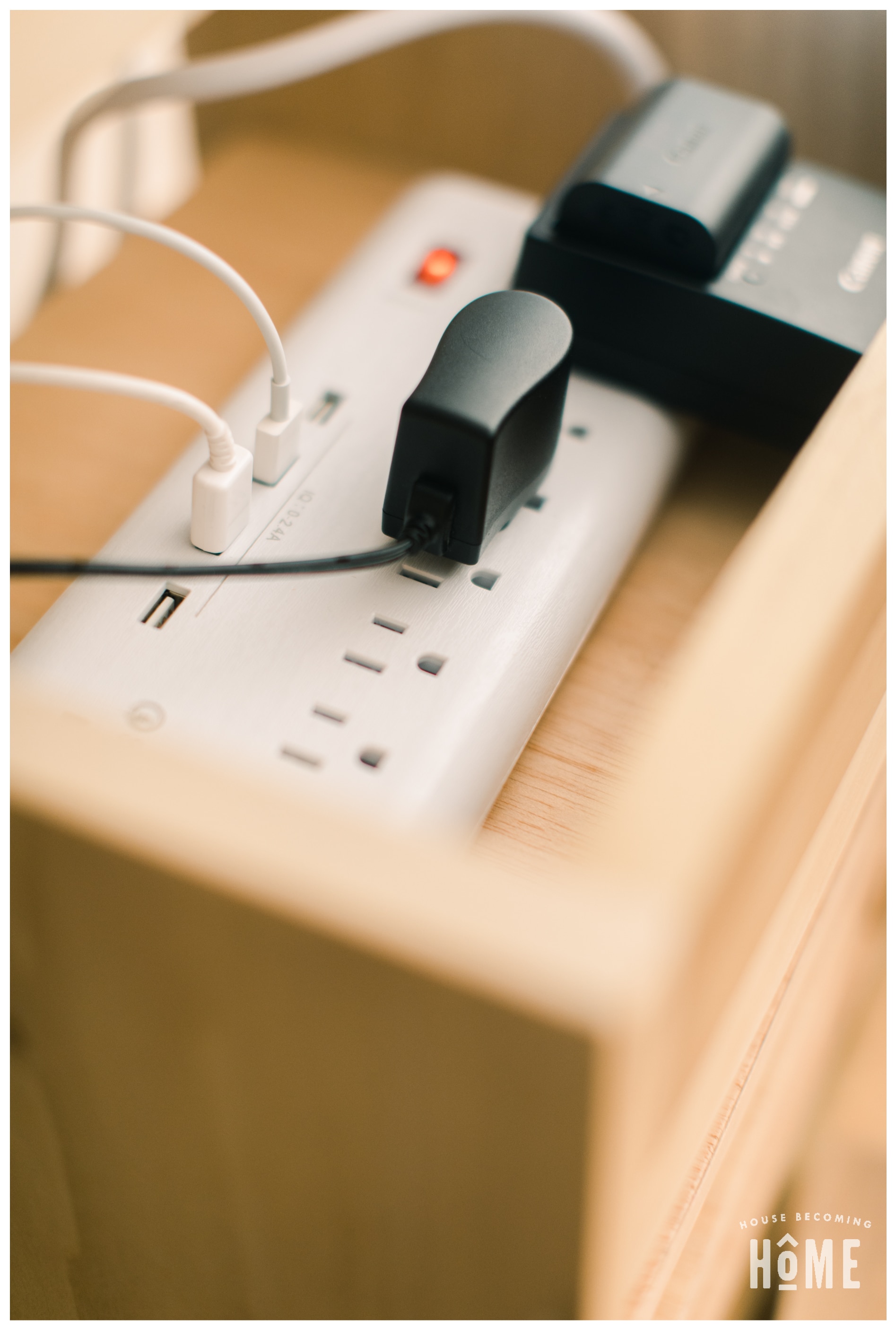 Charging Station Power Strip Hidden