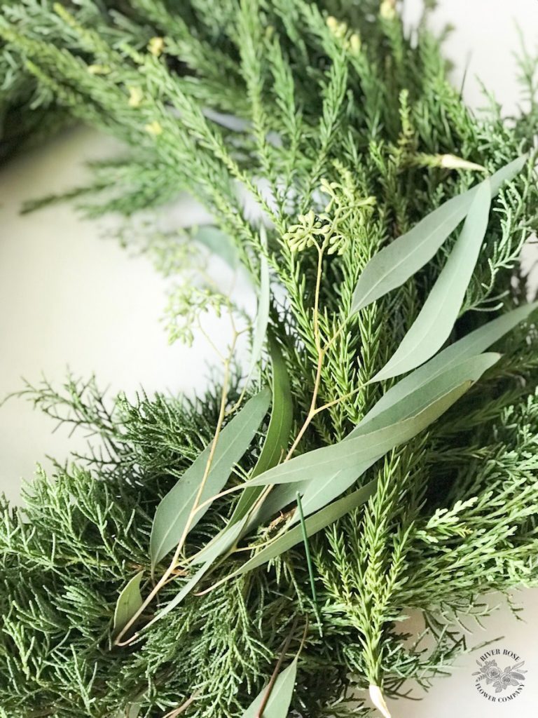 How To Make An Evergreen and Eucalyptus Wreath in 10 Easy Steps