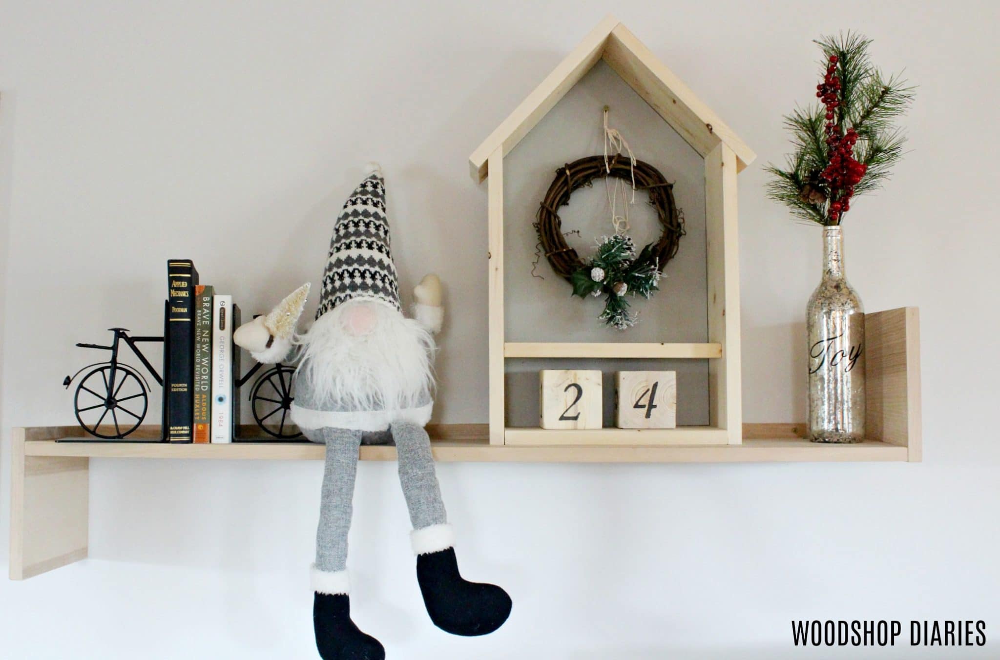 DIY Christmas Advent Calendar Countdown Shelf