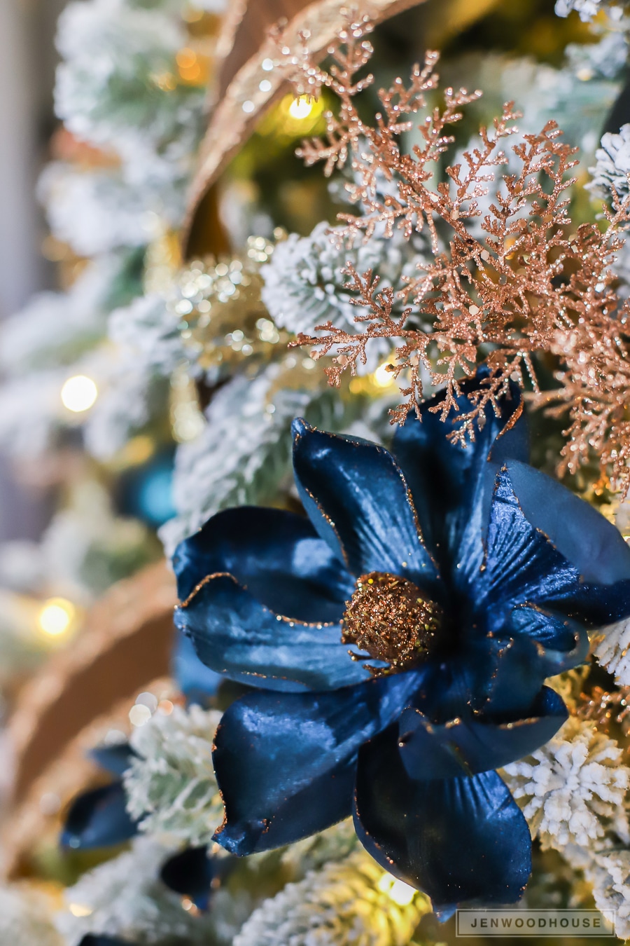 Stunning navy and copper Christmas tree