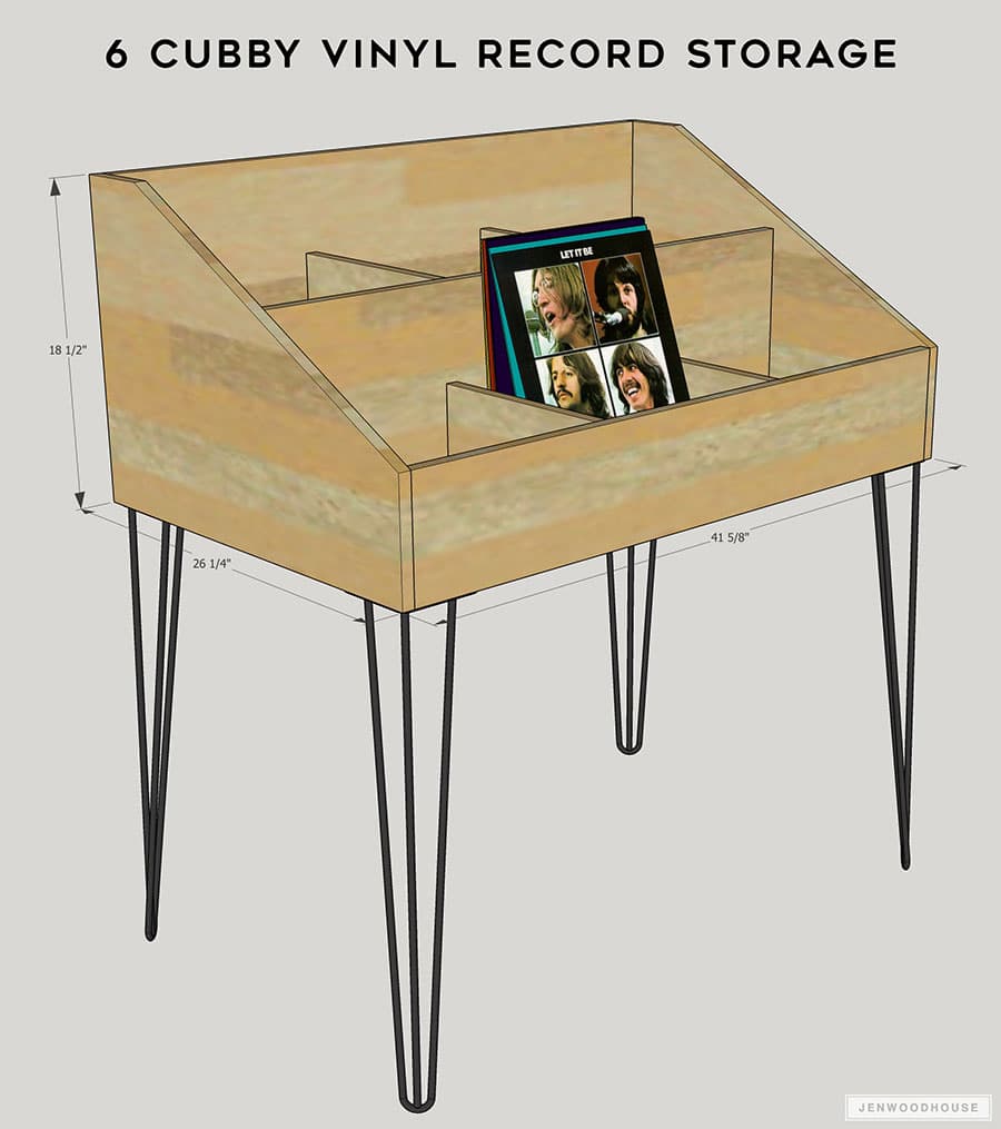 Project Plans for 6 Cubby Vinyl Record Storage