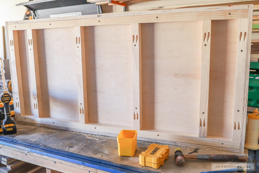 DIY vinyl record display cabinet