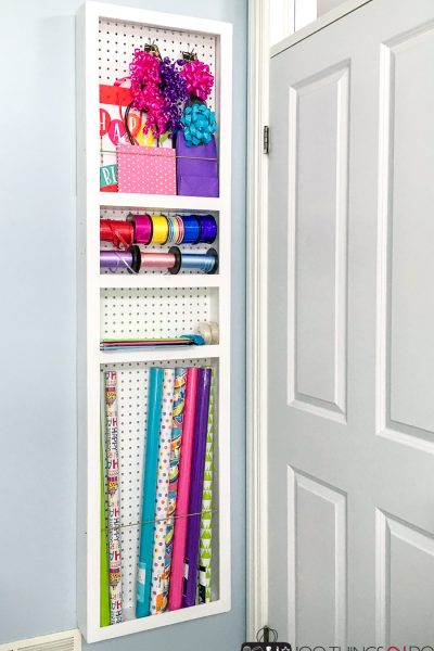 How to build a DIY behind-the-door gift wrap storage shelf