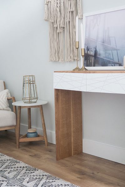 How to build a DIY waterfall console table out of white oak and poplar