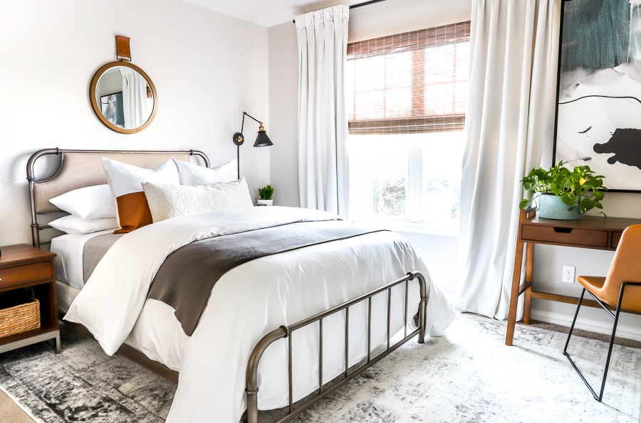 Guest bedroom makeover with The Home Depot's new home decor line!
