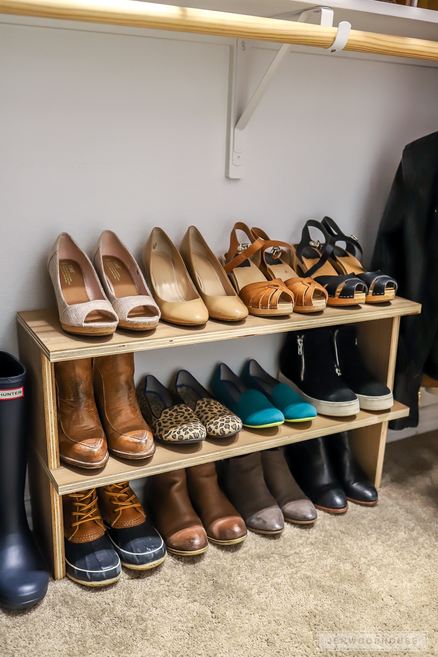 How to build an easy DIY shoe shelf organizer out of scrap wood