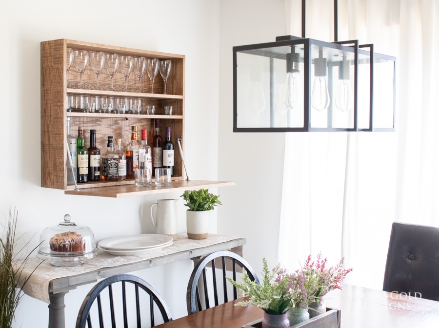 How to build a DIY bar cabinet mounted to the wall