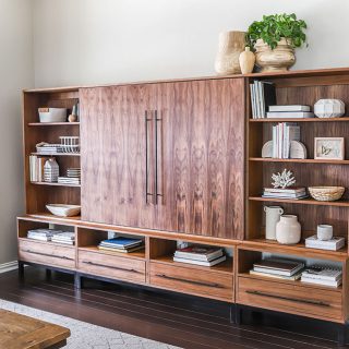 How to build a DIY entertainment center - Arhaus-inspired Sullivan Wall Unit Media Center PLANS by Jen Woodhouse