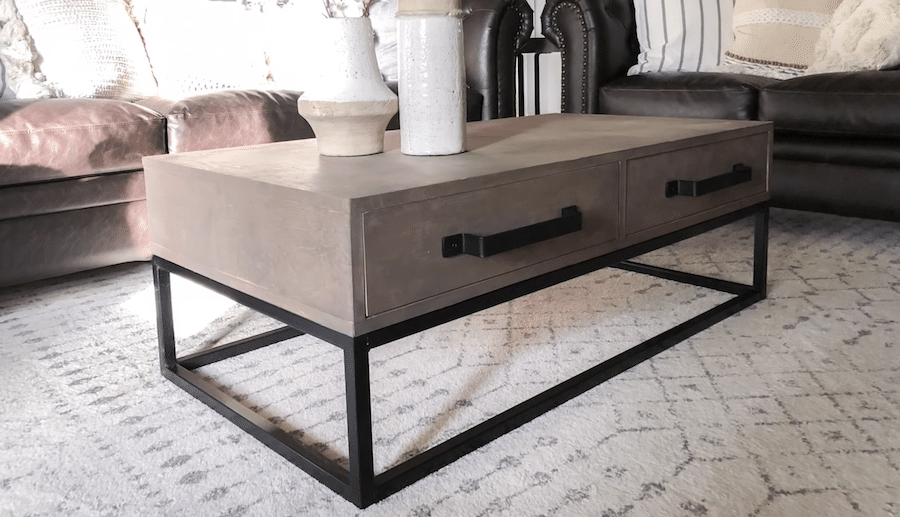 How to build a wood and steel coffee table with storage drawers