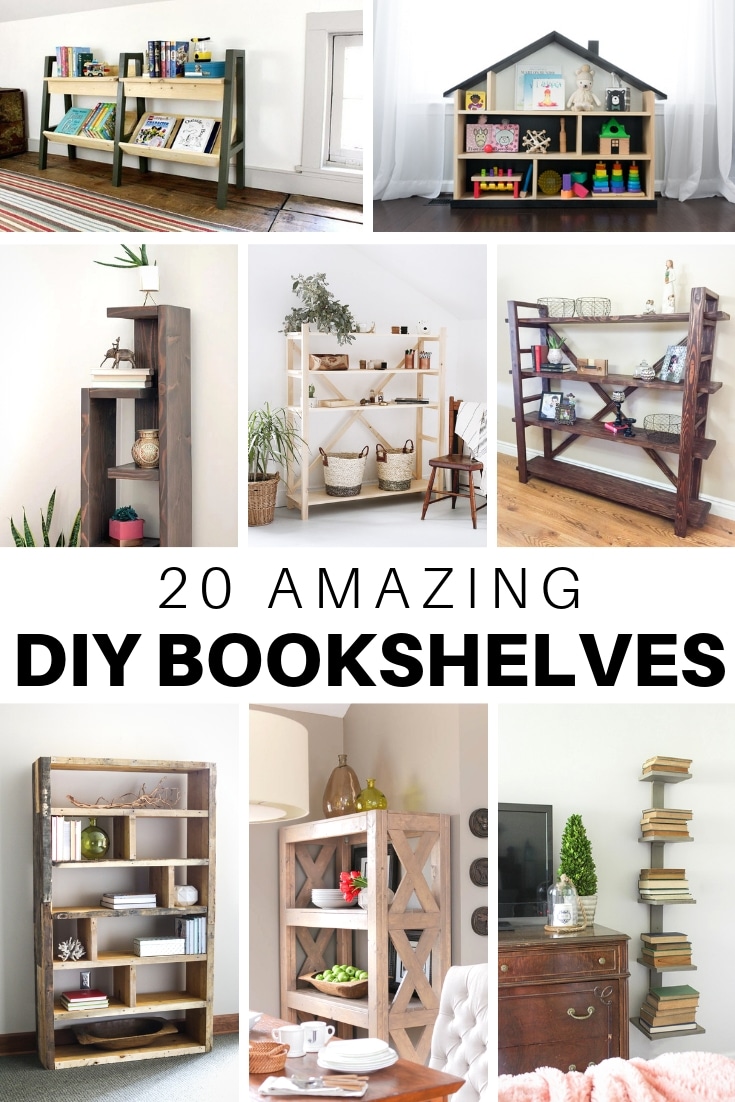 DIY Dollhouse Bookcase Woodworking Plans + Printable Furniture