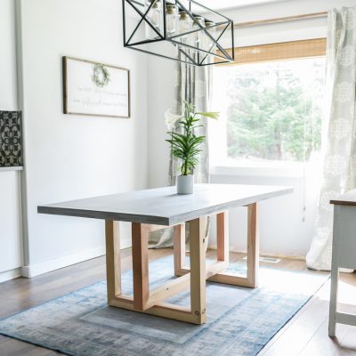 DIY Concrete and Wood Dining Table