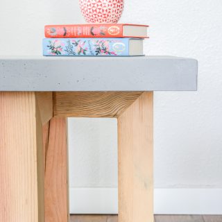 How to make a DIY side table with a concrete top geometric design