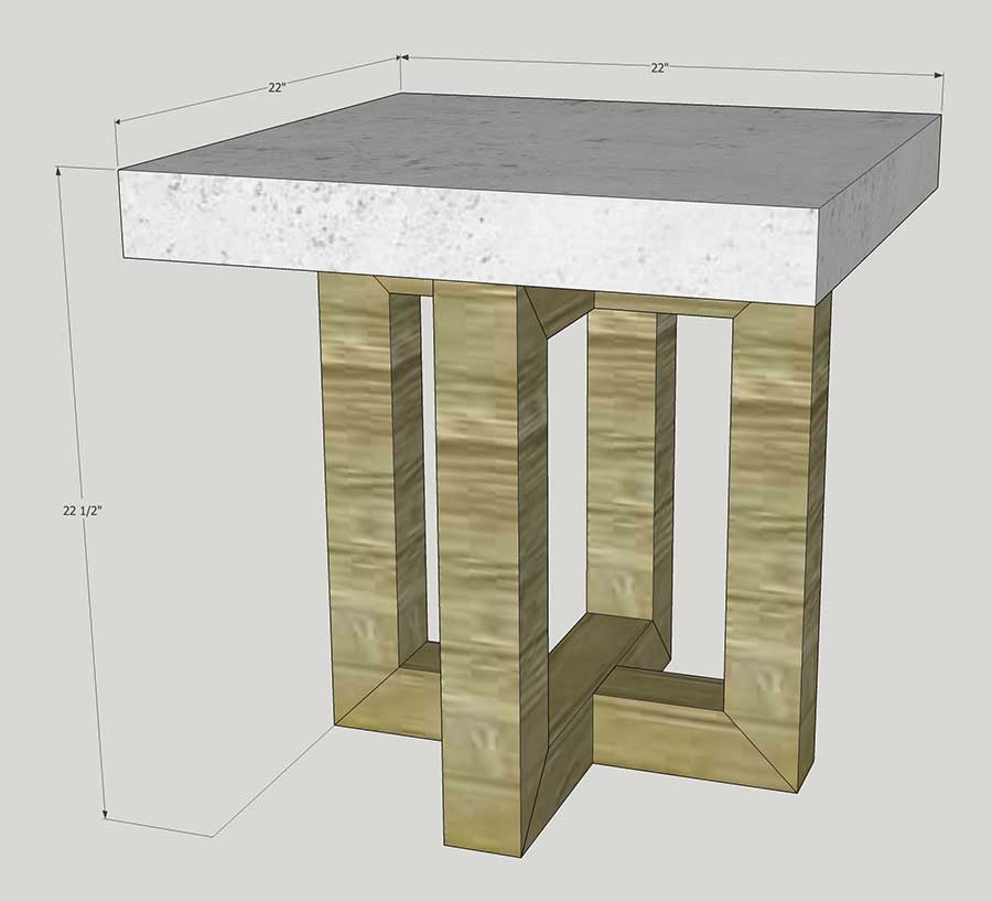 How To Make A Diy Concrete And Wood Side Table Geometric Design