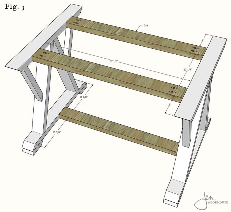 DIY Angled Trestle Dining Table Plans