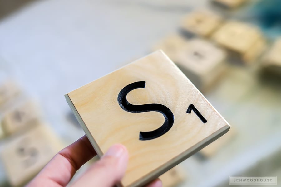 DIY Oversized Scrabble Tiles