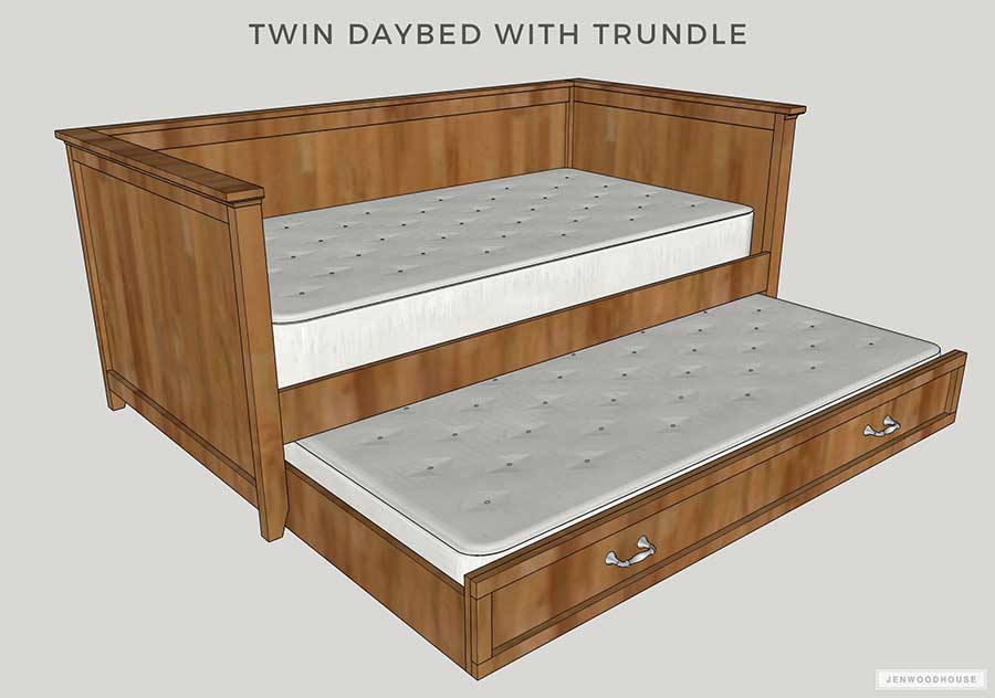 DIY Twin Daybed with Trundle Plans